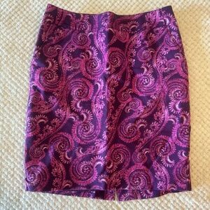 Merona Lined Magenta Patterned Skirt with Pockets, Women’s Size 4